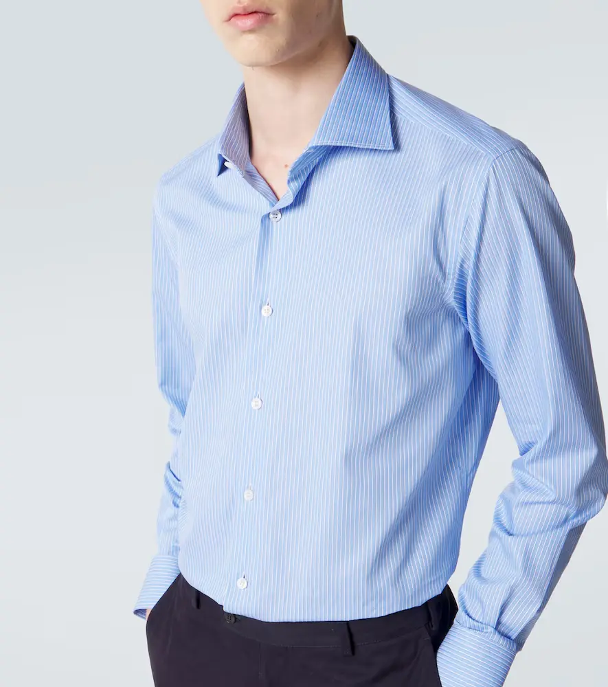 Brioni Striped cotton poplin shirt | Thumbnail 4