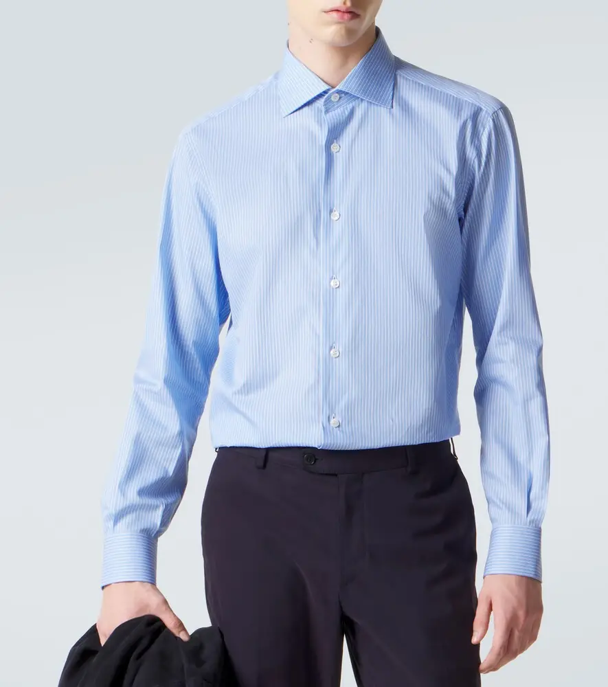 Brioni Striped cotton poplin shirt | Thumbnail 5