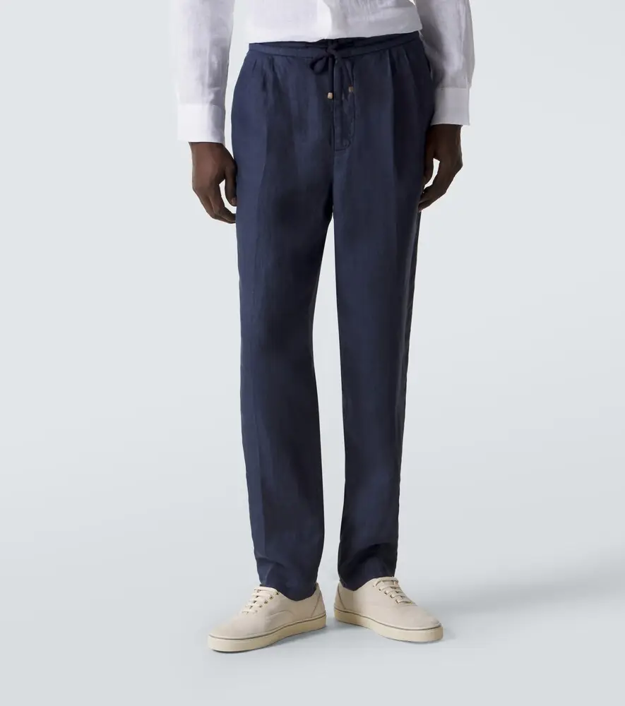 Brunello Cucinelli Linen gabardine tapered pants | Thumbnail 4 Brunello Cucinelli Linen gabardine tapered pants | Thumbnail 4