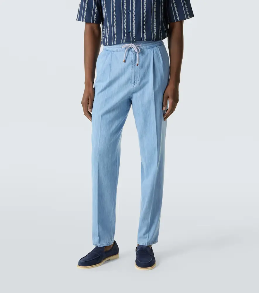Brunello Cucinelli Pleated cotton straight pants | Thumbnail 4 Brunello Cucinelli Pleated cotton straight pants | Thumbnail 4
