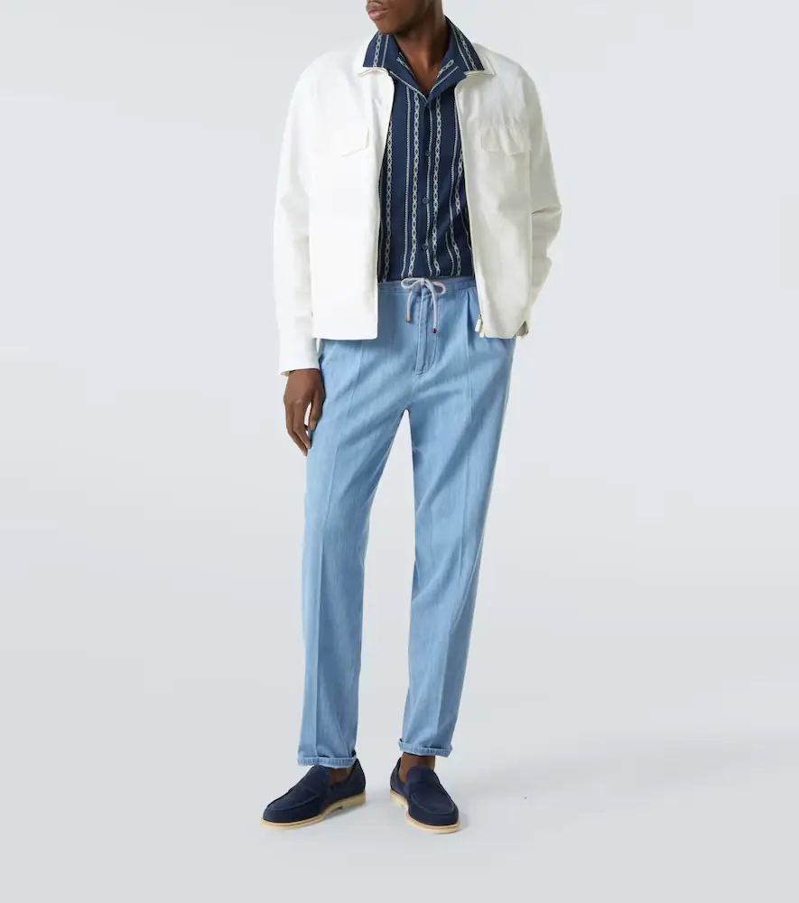 Brunello Cucinelli Pleated cotton straight pants | Thumbnail 5 Brunello Cucinelli Pleated cotton straight pants | Thumbnail 5