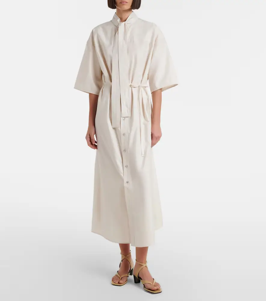 Lemaire Tie-neck cotton and silk shirt dress | Thumbnail 6 Lemaire Tie-neck cotton and silk shirt dress | Thumbnail 6
