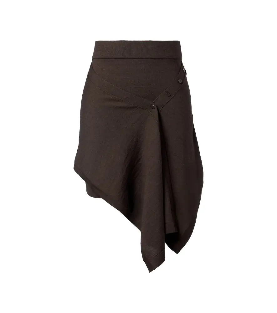 Asymmetric wool-blend miniskirt Asymmetric wool-blend miniskirt