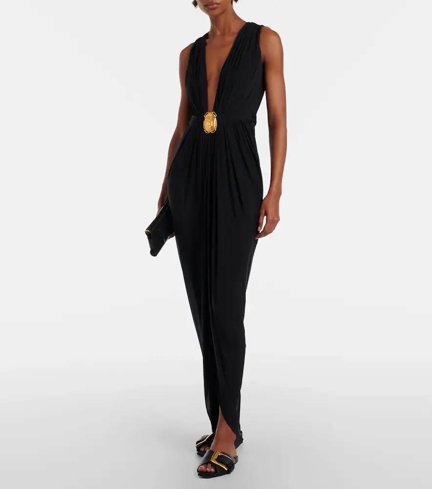 Balmain Embellished jersey maxi dress | Thumbnail 4