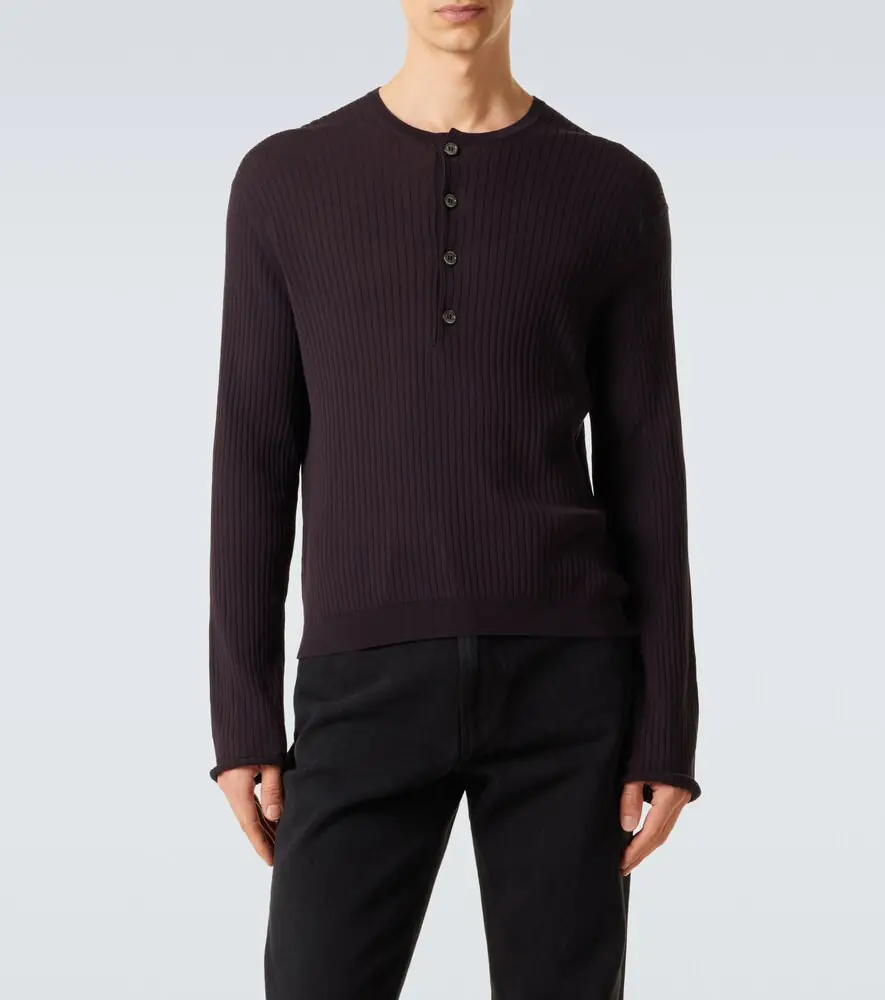 Our Legacy Fine Henley ribbed-knit cotton sweater | Thumbnail 7 Our Legacy Fine Henley ribbed-knit cotton sweater | Thumbnail 7