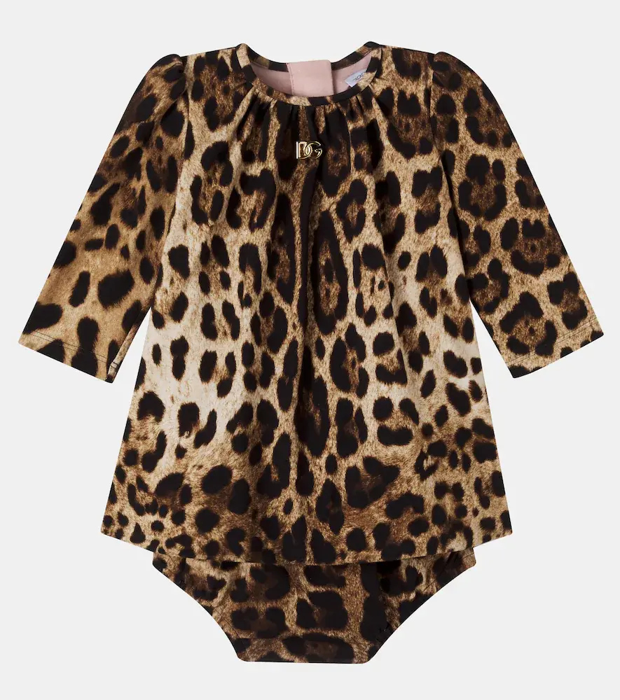 Dolce & Gabbana Kids Baby leopard-print cotton-blend dress | Thumbnail 2 Dolce & Gabbana Kids Baby leopard-print cotton-blend dress | Thumbnail 2