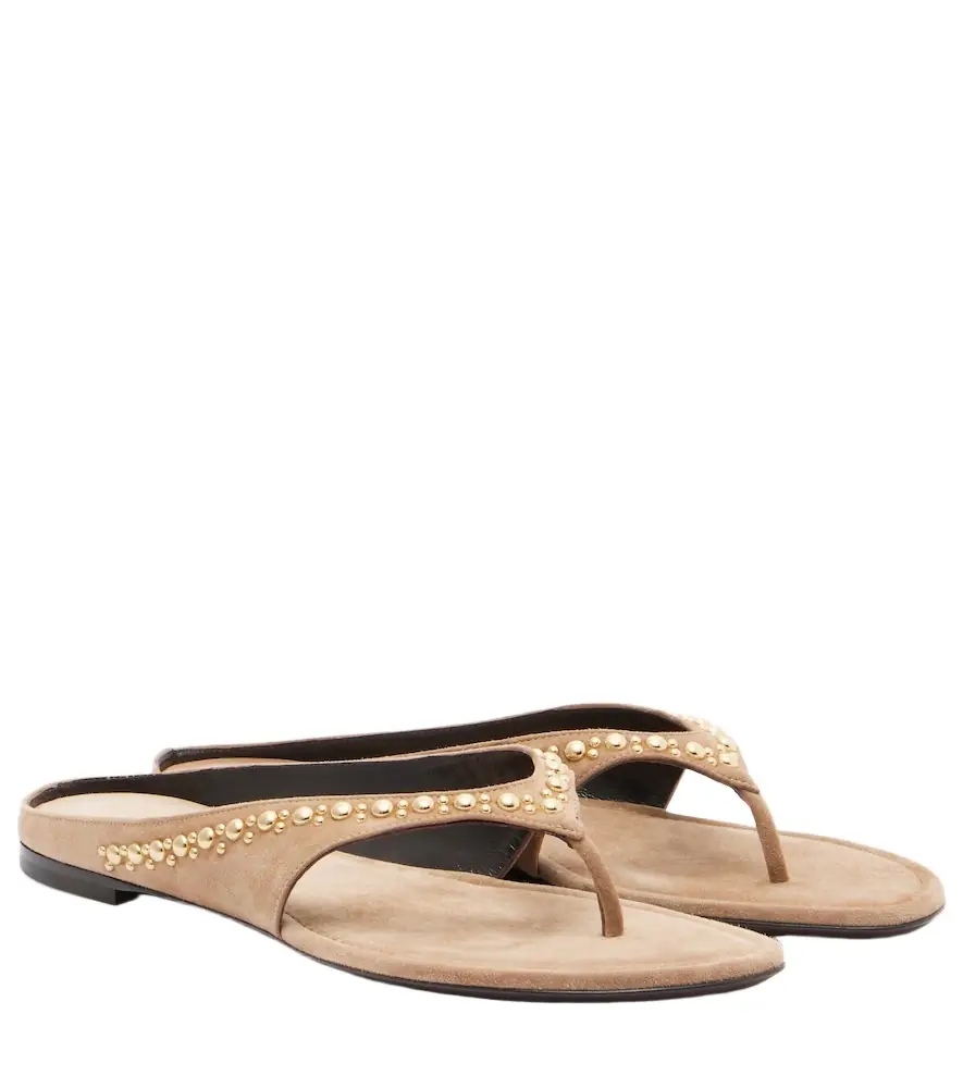 Herbert Levine Sun-kissed embellished suede thong sandals | Image 1 Herbert Levine Sun-kissed embellished suede thong sandals | Image 1