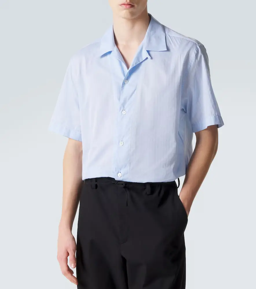 Brioni Striped cotton poplin bowling shirt | Thumbnail 2
