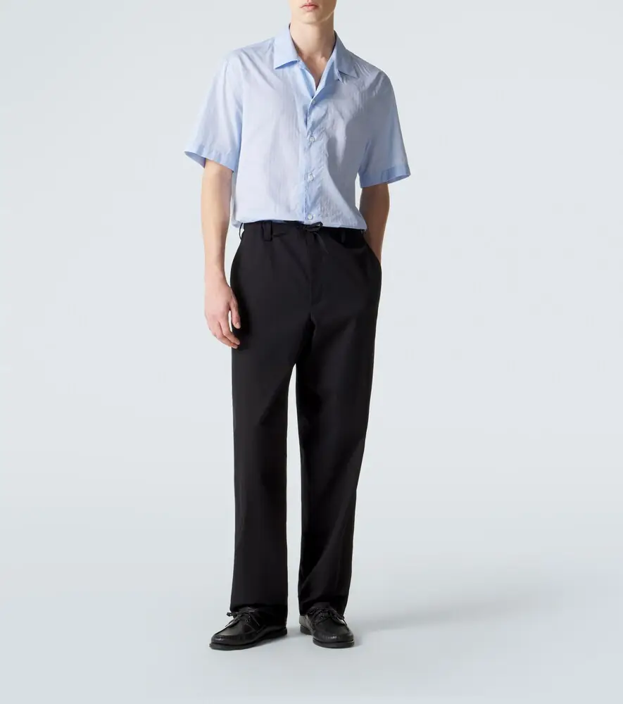 Brioni Striped cotton poplin bowling shirt | Thumbnail 4