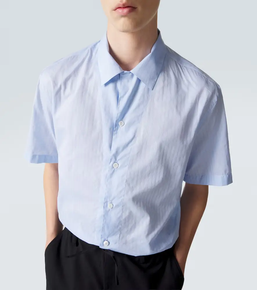 Brioni Striped cotton poplin bowling shirt | Thumbnail 5