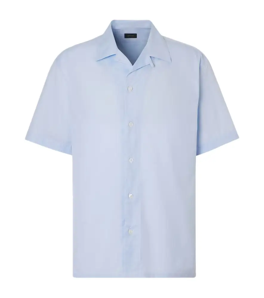 Brioni Striped cotton poplin bowling shirt | Image 1 Brioni Striped cotton poplin bowling shirt | Image 1