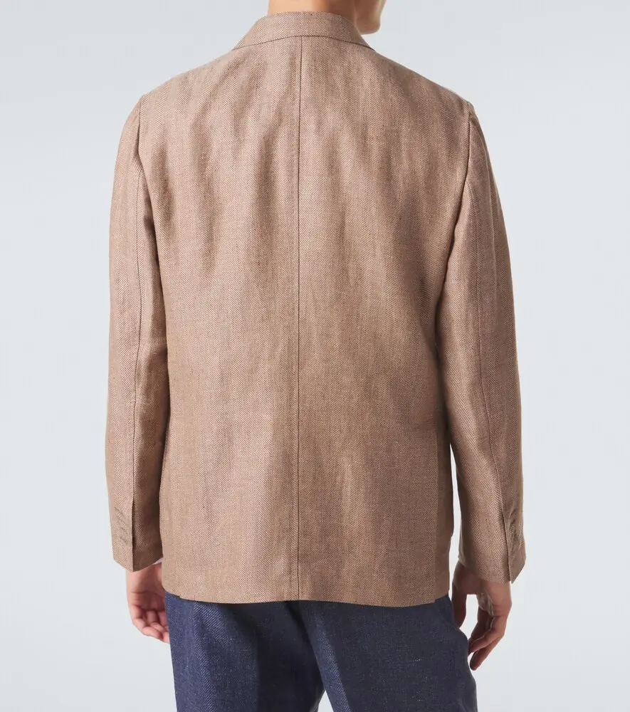 Rubinacci Herringbone linen and wool blazer | Thumbnail 4 Rubinacci Herringbone linen and wool blazer | Thumbnail 4