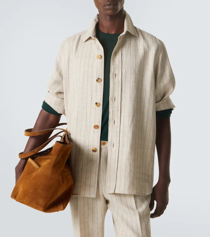 Rubinacci Striped linen and wool shirt | Thumbnail 4