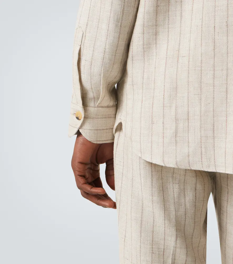 Rubinacci Striped linen and wool shirt | Thumbnail 5
