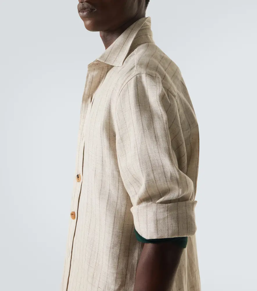 Rubinacci Striped linen and wool shirt | Thumbnail 6
