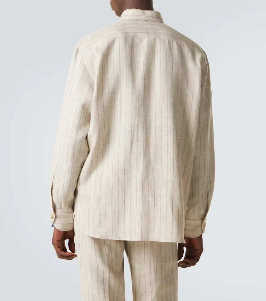 Rubinacci Striped linen and wool shirt | Thumbnail 7