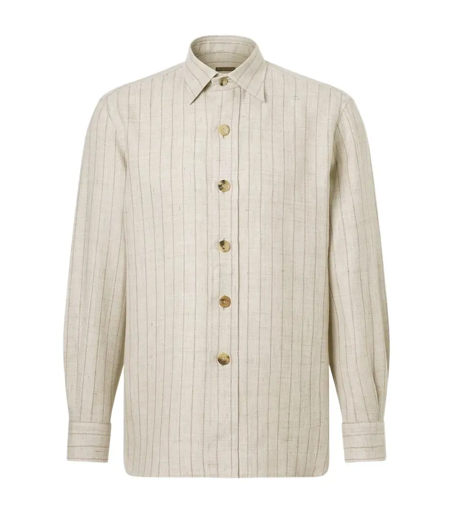 Rubinacci Striped linen and wool shirt
