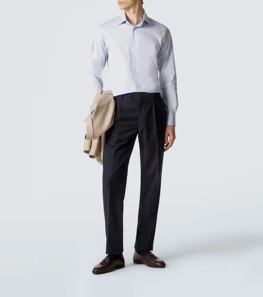 Rubinacci Pleated virgin wool straight pants | Thumbnail 3 Rubinacci Pleated virgin wool straight pants | Thumbnail 3