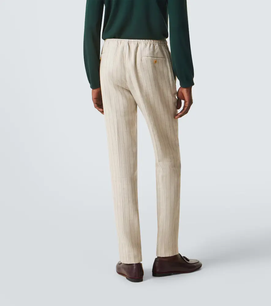 Rubinacci Striped linen and wool slim pants | Thumbnail 5 Rubinacci Striped linen and wool slim pants | Thumbnail 5