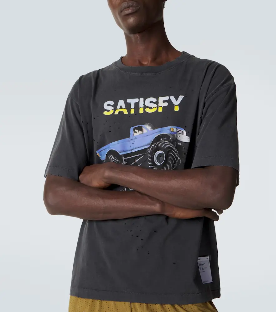 Satisfy MothTech distressed cotton jersey T-shirt | Thumbnail 5