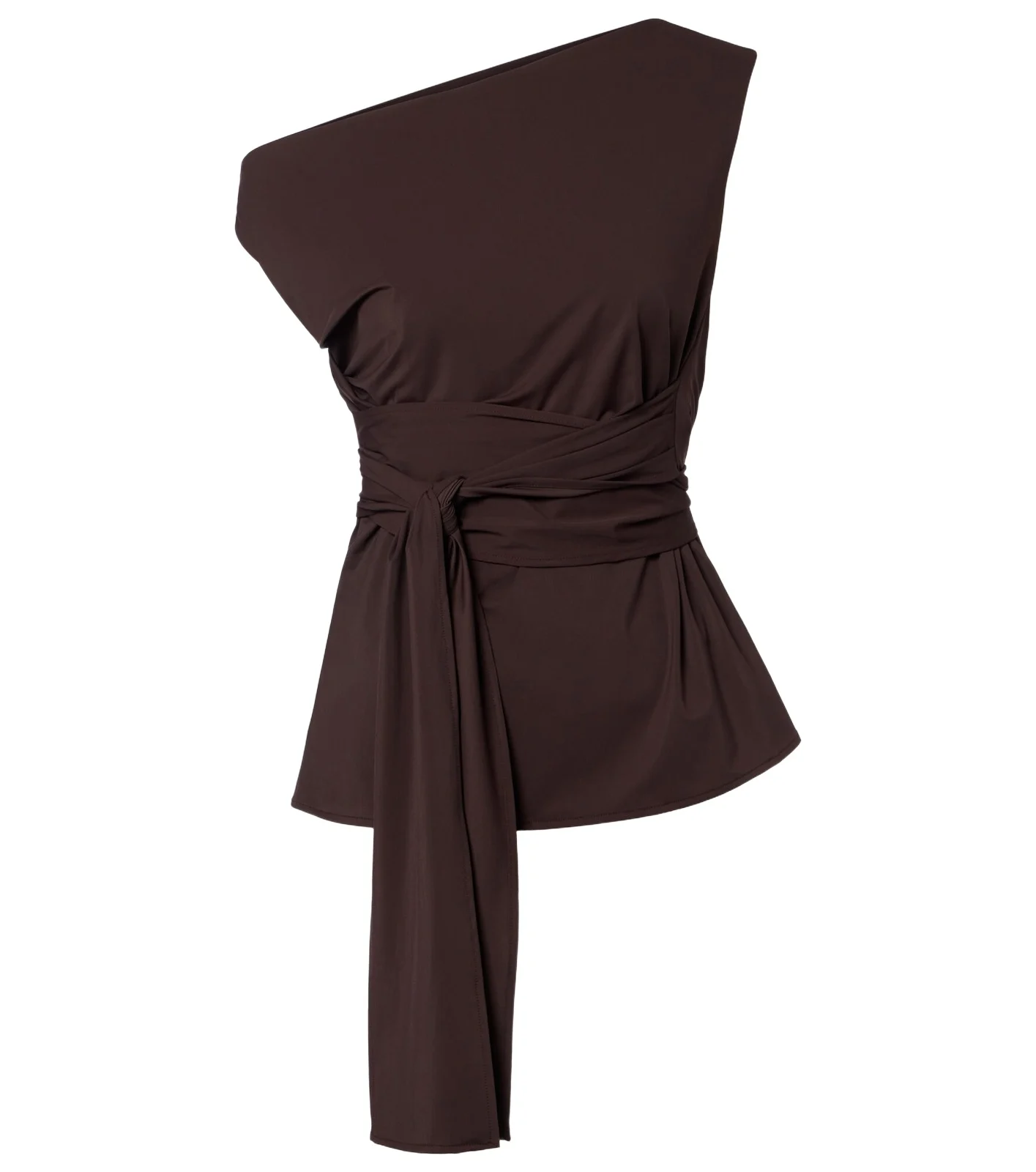One-shoulder jersey wrap top One-shoulder jersey wrap top