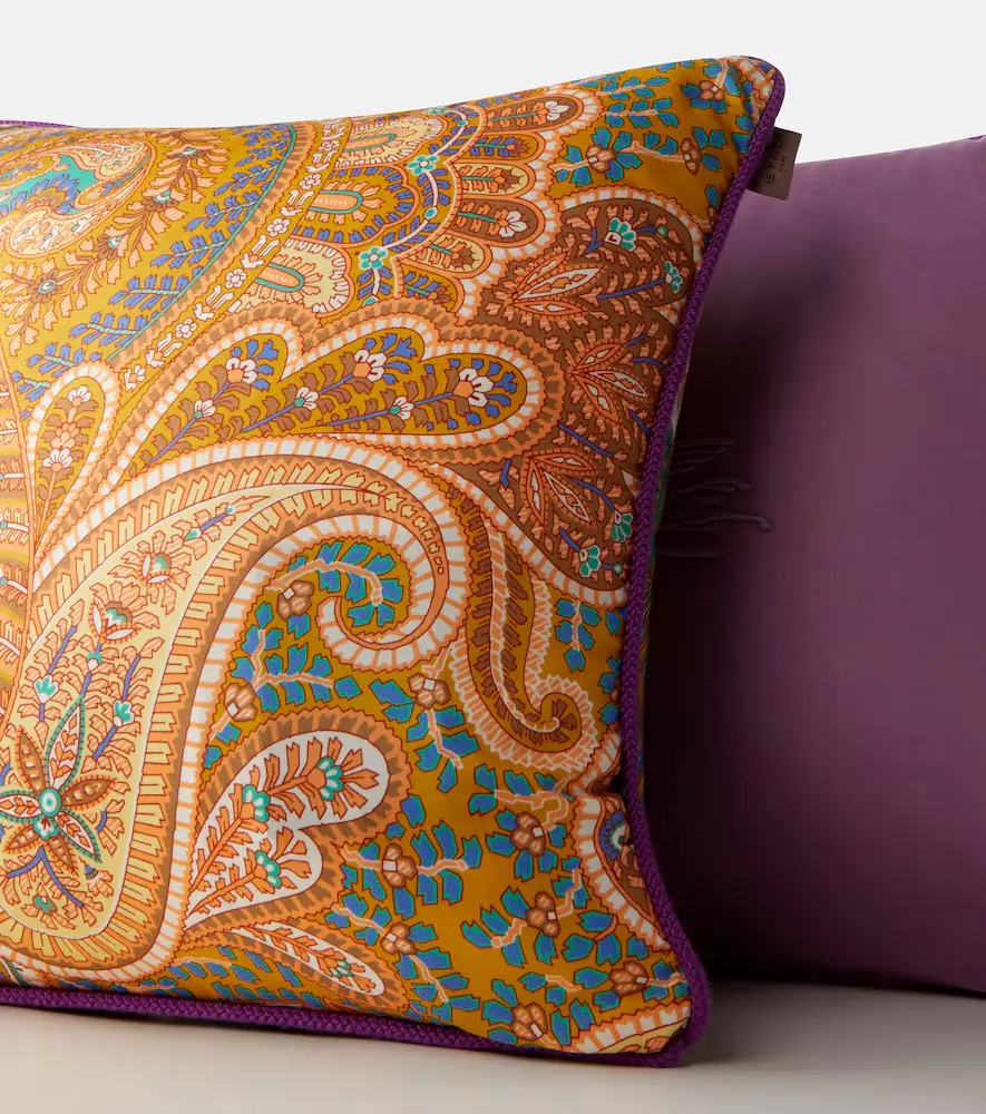 Etro Paisley floral cotton cushion | Thumbnail 4