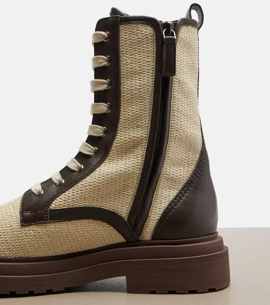 Brunello Cucinelli Leather-trimmed lace-up boots | Thumbnail 3