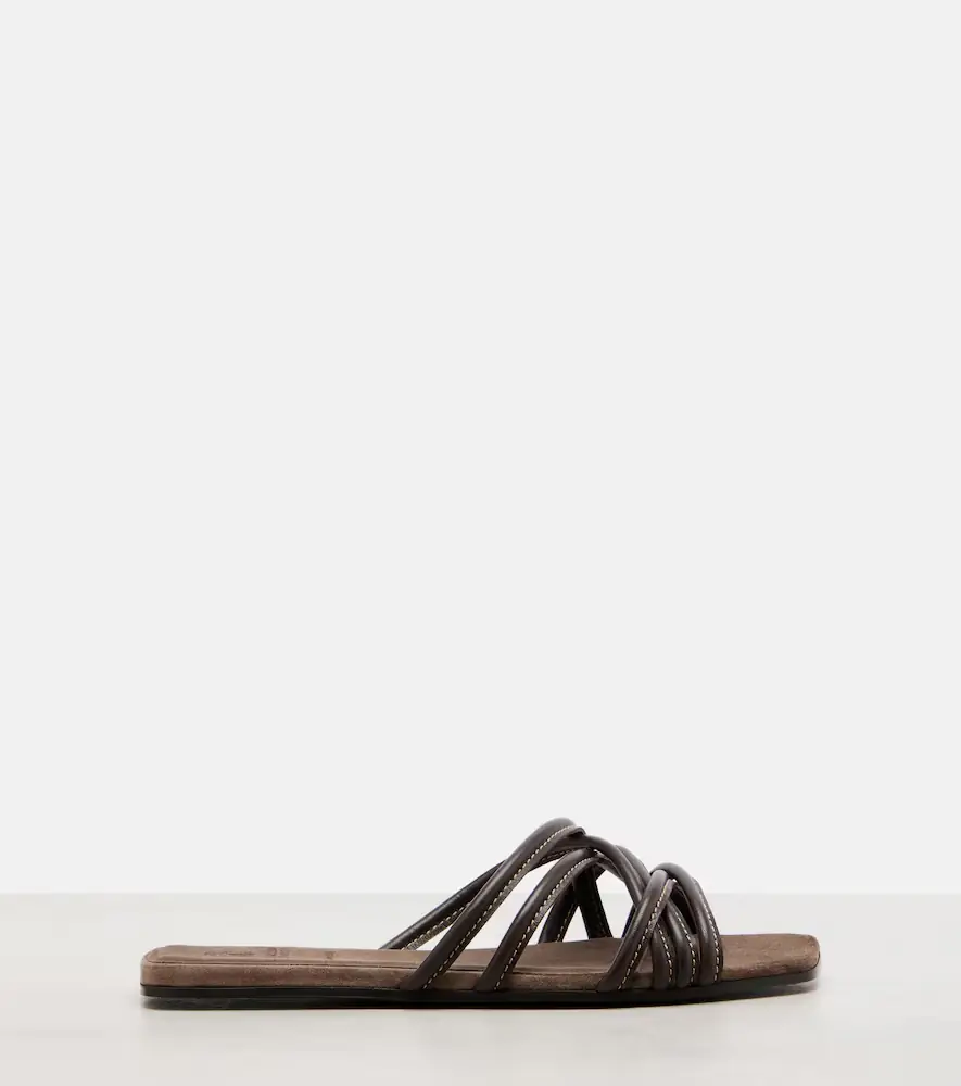 Brunello Cucinelli Leather slides | Thumbnail 2
