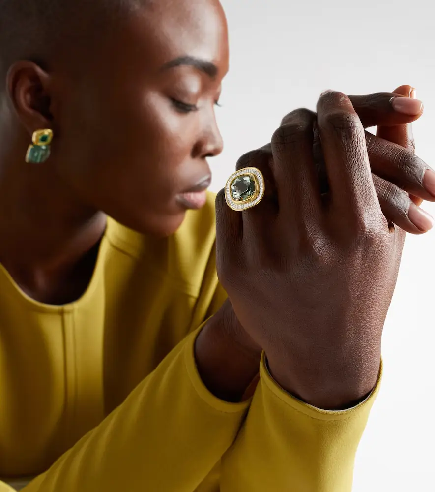 Octavia Elizabeth Chroma 18kt gold ring with diamonds and beryl | Thumbnail 2 Octavia Elizabeth Chroma 18kt gold ring with diamonds and beryl | Thumbnail 2