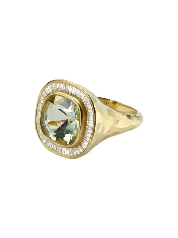 Chroma 18kt gold ring with diamonds and beryl