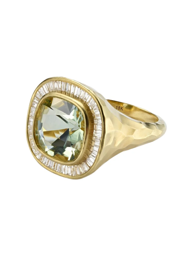 Chroma 18kt gold ring with diamonds and beryl