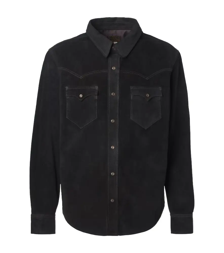 RRL Suede Western shirt