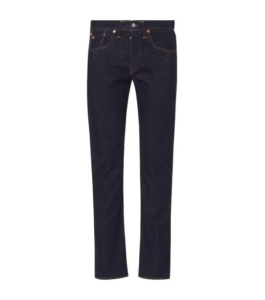 RRL Embroidered bootcut jeans