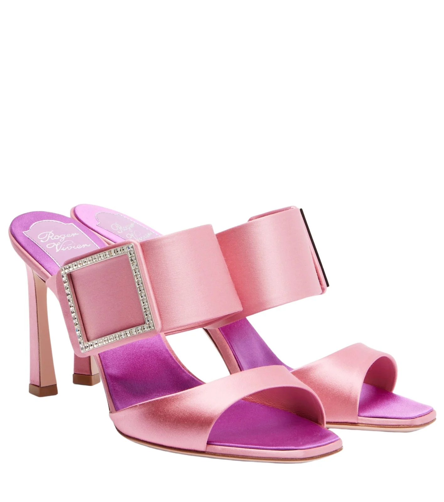 Trompette 85 embellished satin mules