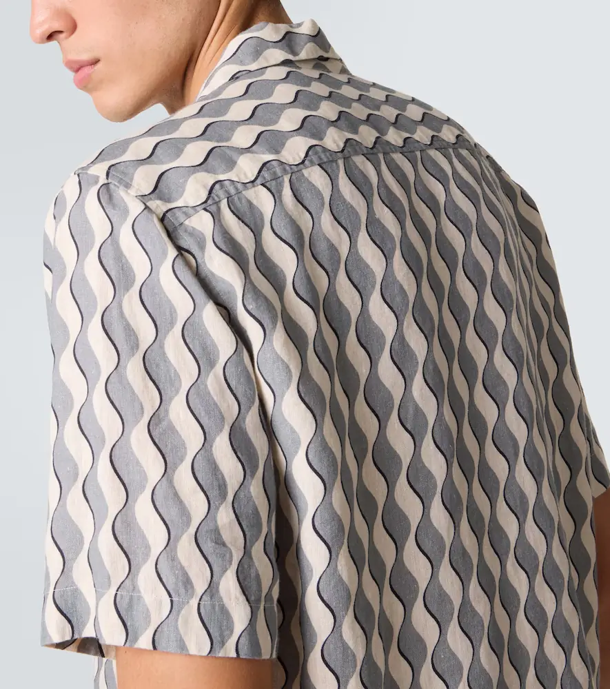 Frescobol Carioca Roberto printed linen bowling shirt | Thumbnail 2