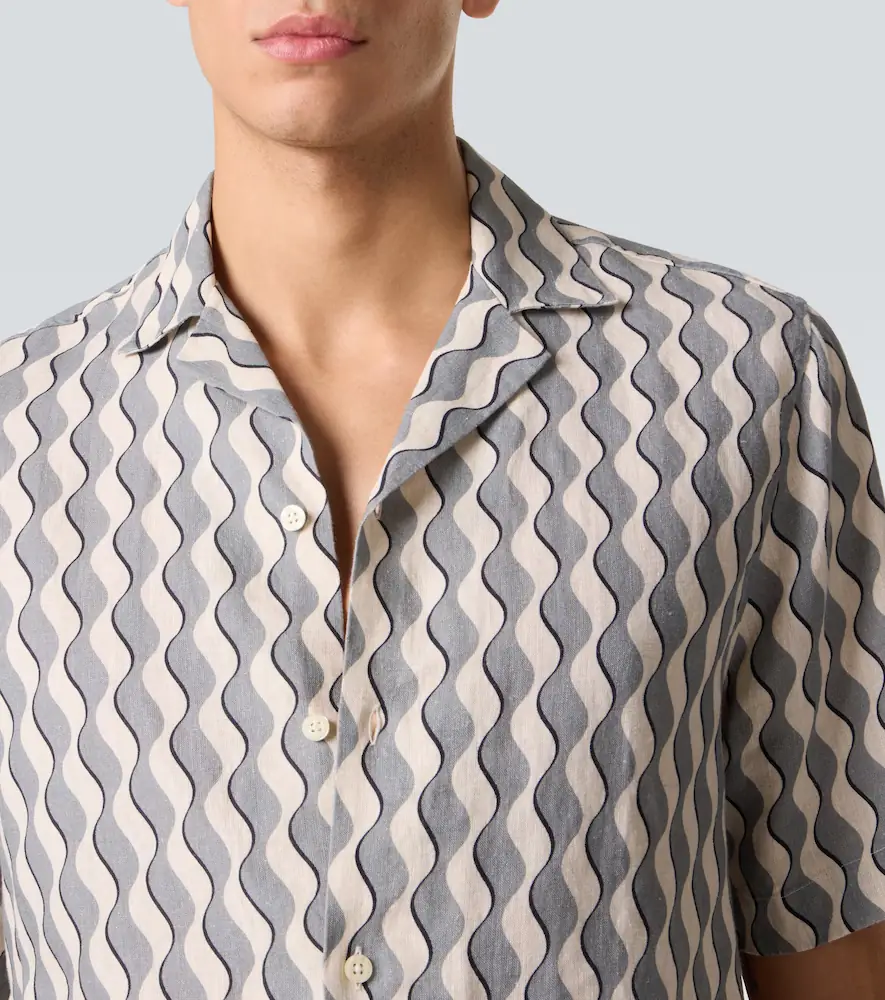 Frescobol Carioca Roberto printed linen bowling shirt | Thumbnail 5