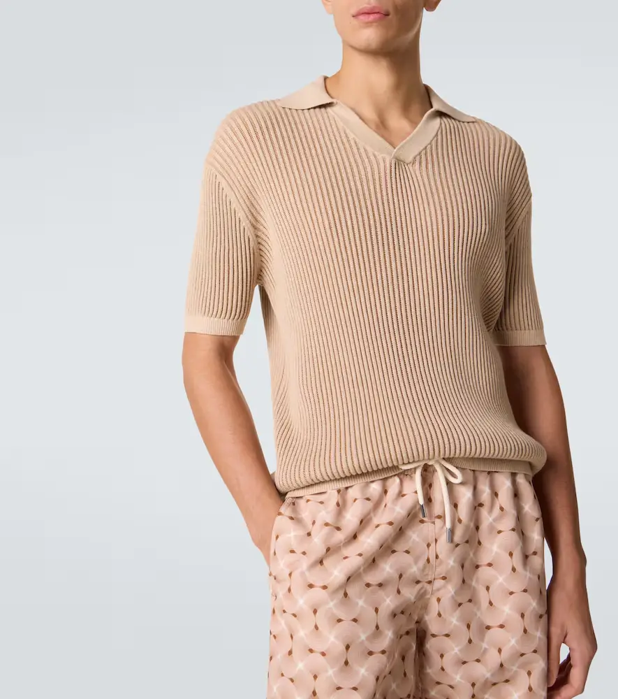 Frescobol Carioca Rino cotton and cashmere polo shirt | Thumbnail 4
