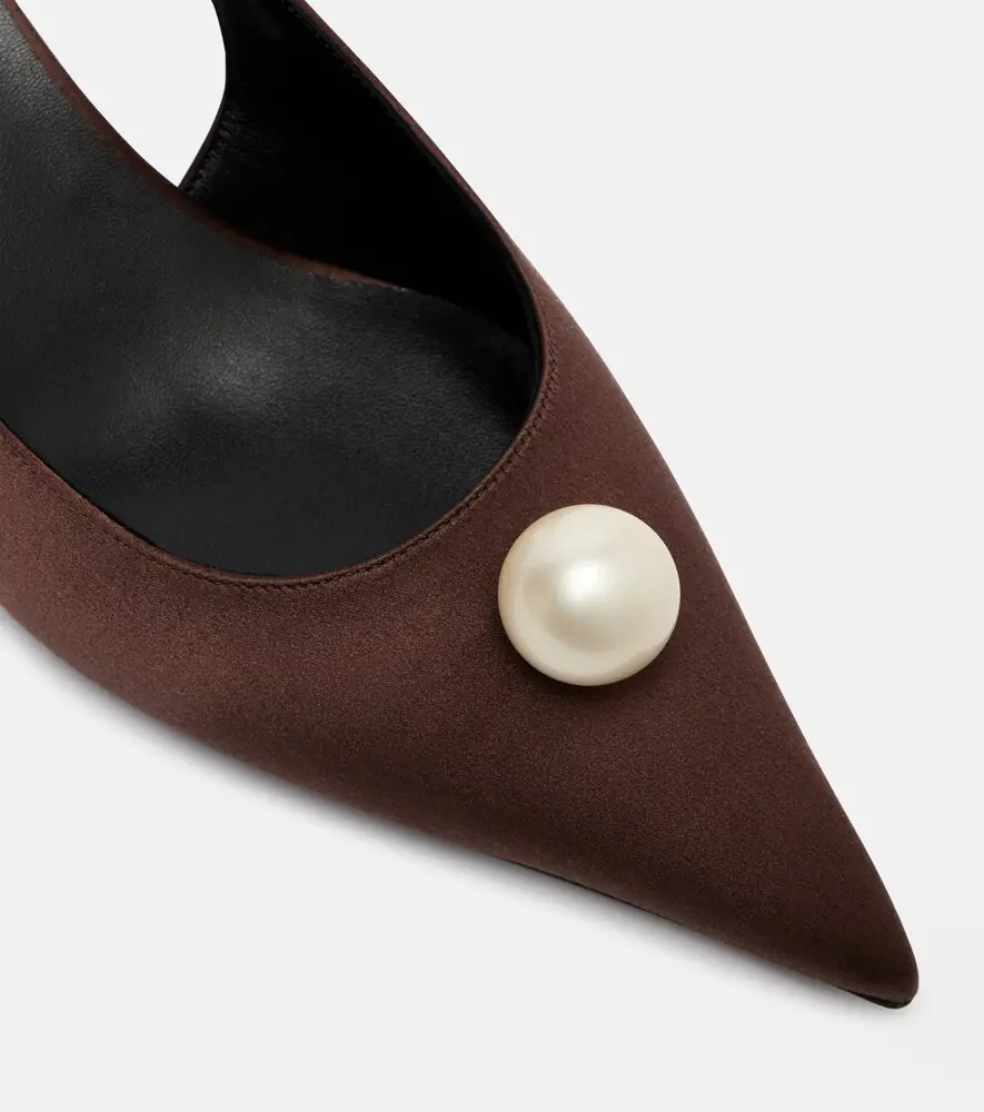 Magda Butrym Embellished satin slingback pumps | Thumbnail 3 Magda Butrym Embellished satin slingback pumps | Thumbnail 3