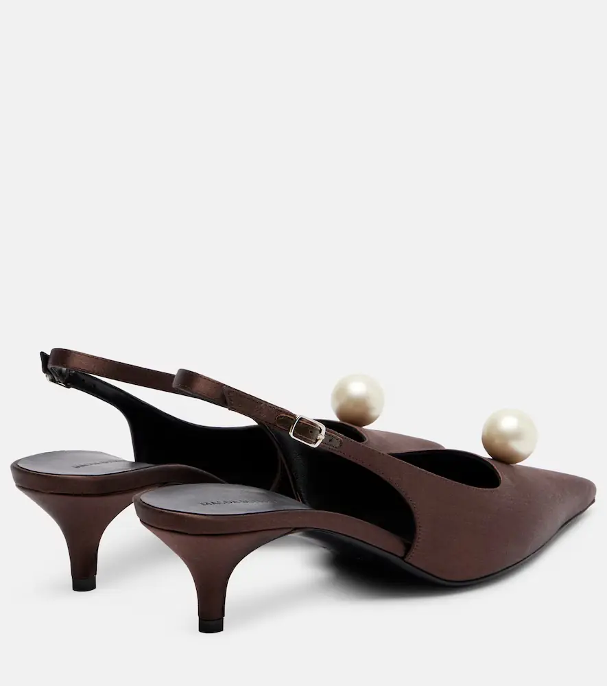 Magda Butrym Embellished satin slingback pumps | Thumbnail 4 Magda Butrym Embellished satin slingback pumps | Thumbnail 4