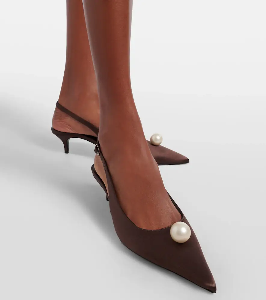 Magda Butrym Embellished satin slingback pumps | Thumbnail 5 Magda Butrym Embellished satin slingback pumps | Thumbnail 5