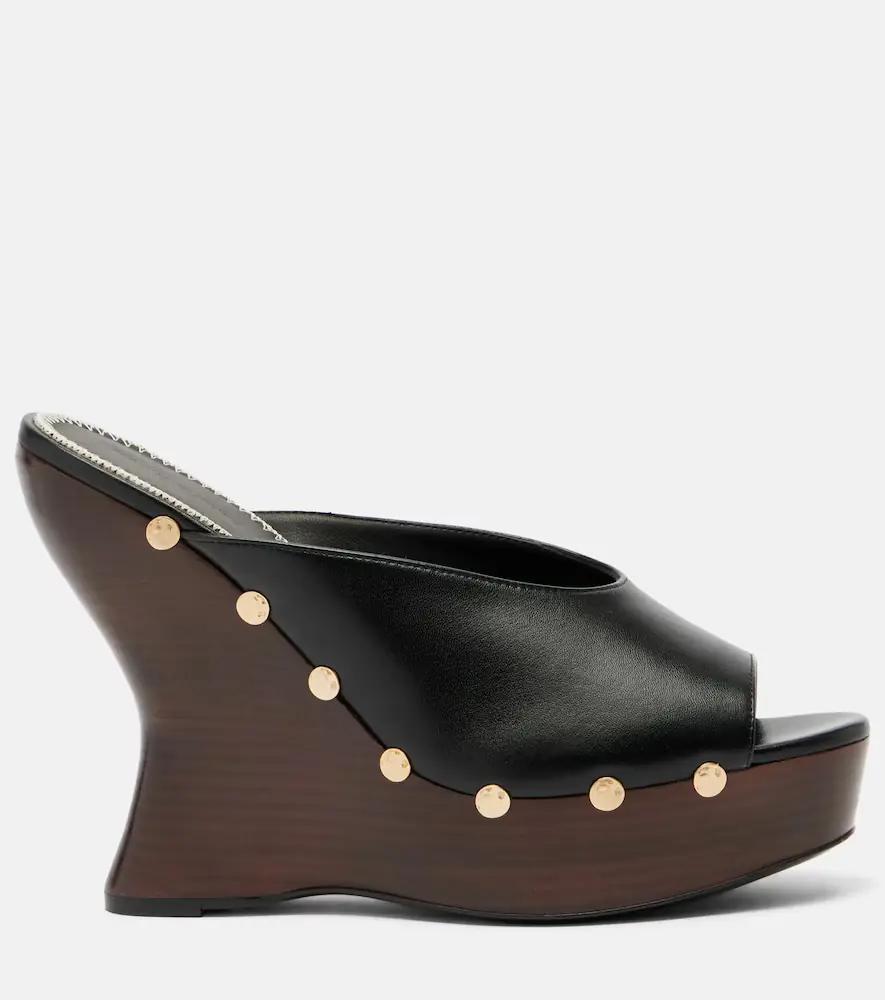 Magda Butrym 115 studded leather wedge mules | Thumbnail 4