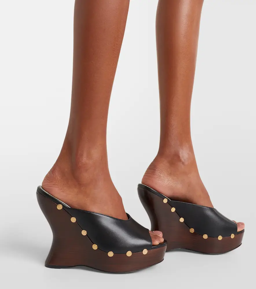 Magda Butrym 115 studded leather wedge mules | Thumbnail 6