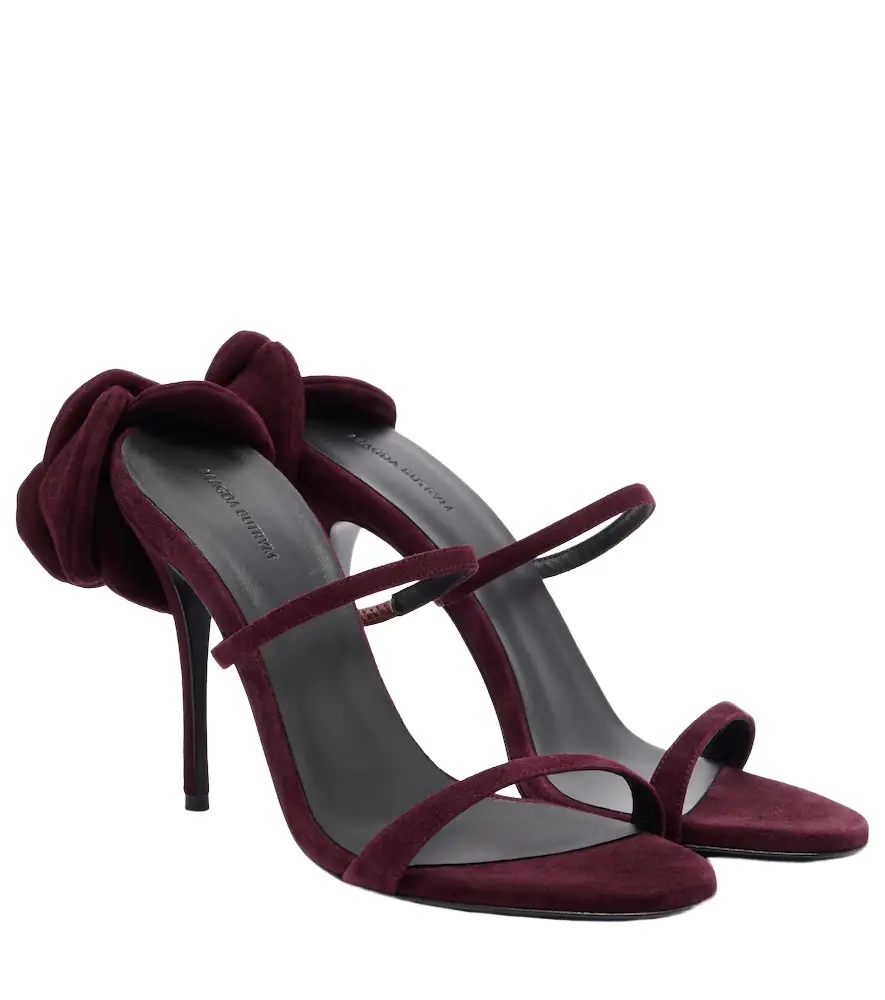 Magda Butrym Floral-appliqué suede mules