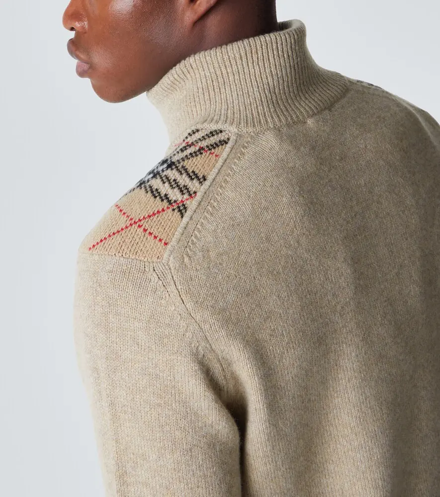 Burberry Check wool and cashmere half-zip sweater | Thumbnail 5 Burberry Check wool and cashmere half-zip sweater | Thumbnail 5