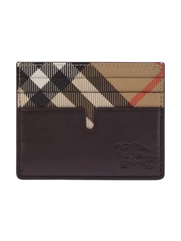 Check leather card holder Check leather card holder