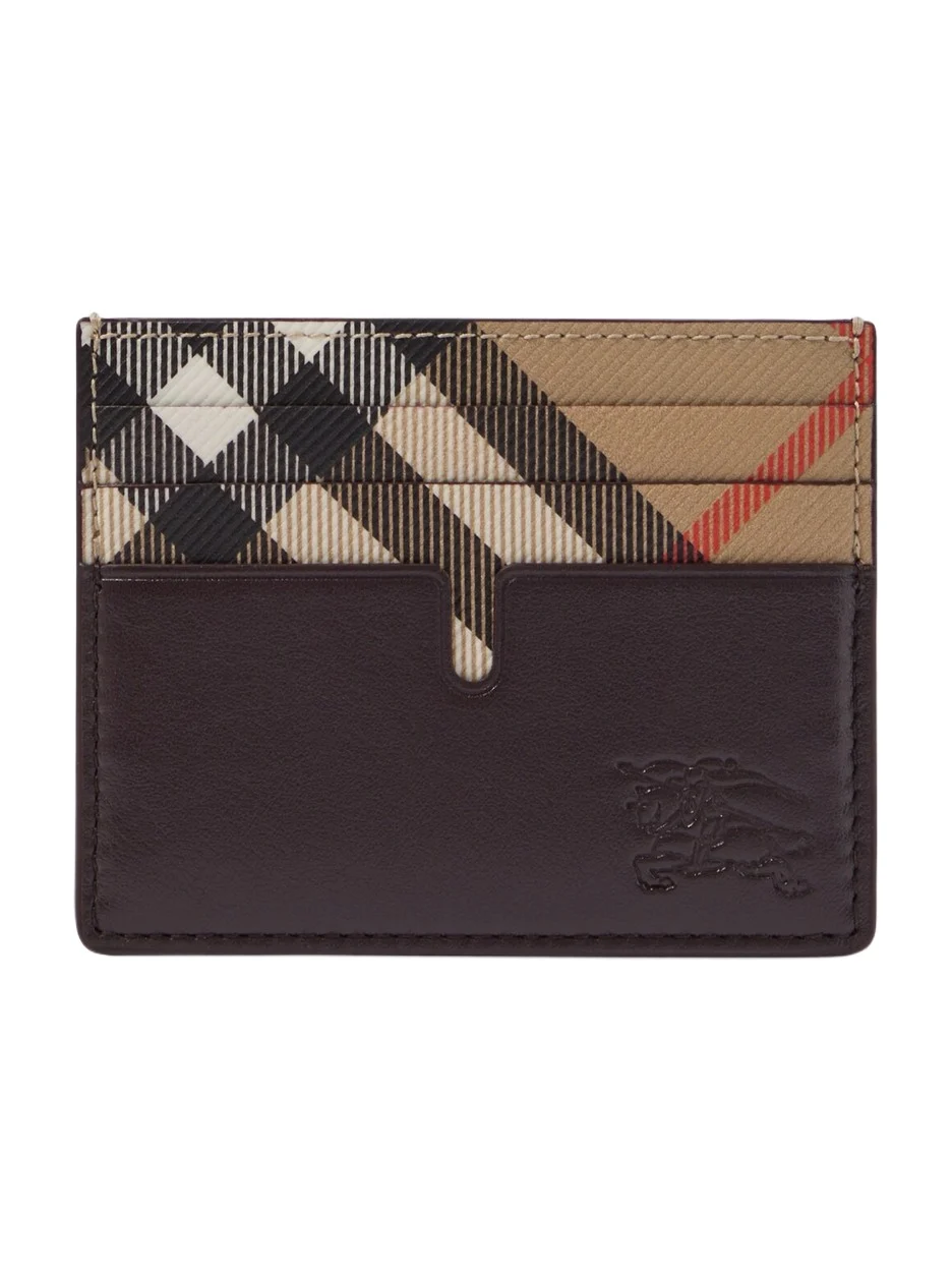 Burberry Check leather card holder