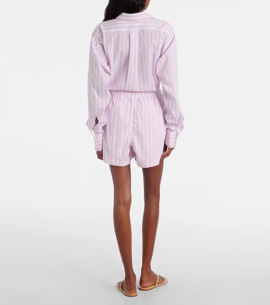 Hunza G Embroidered striped cotton poplin shorts | Thumbnail 5
