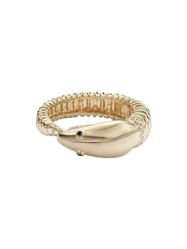 Yvonne Léon Écrevisse 9kt gold ring with diamonds