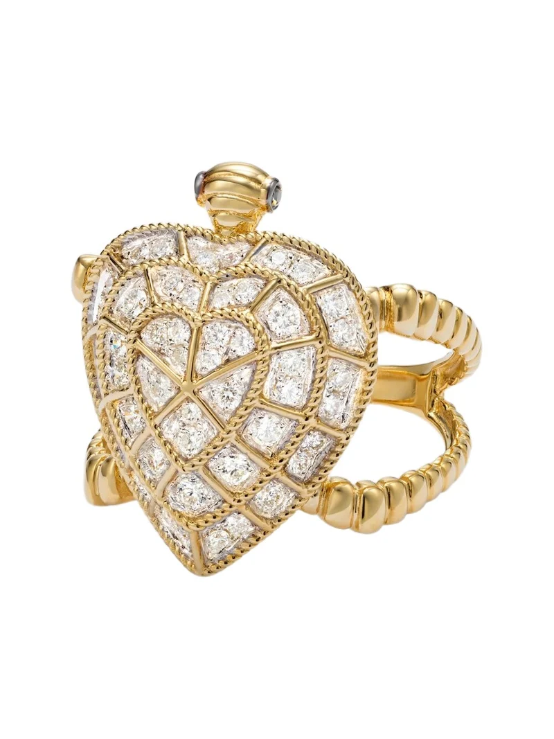 Tortue Coeur 9kt gold ring with diamonds Tortue Coeur 9kt gold ring with diamonds