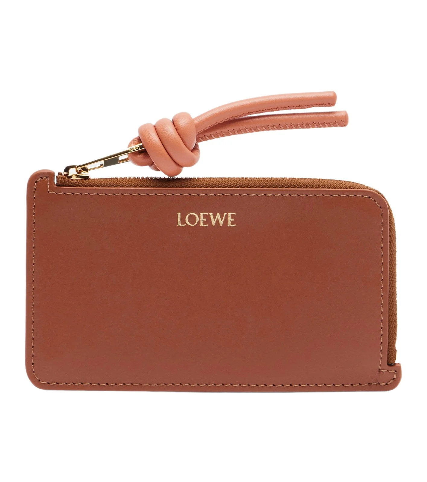 Knot leather card holder